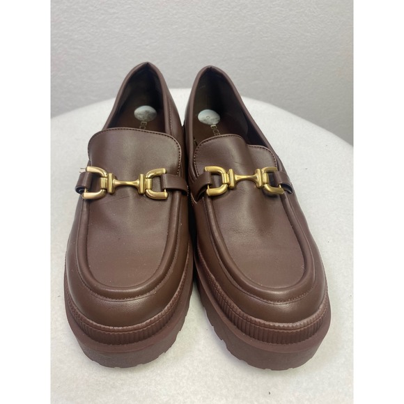 BCBGeneration Brown Loafers with Gold Accent - Picture 3 of 8